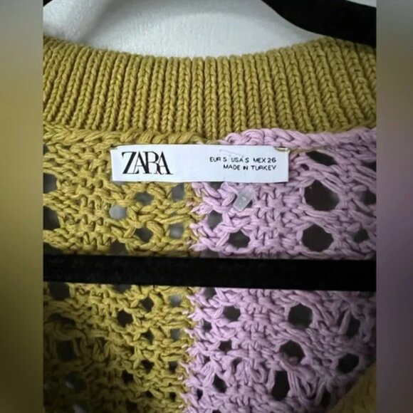 EUC Zara Oversized Colorblock Chunky Knit Polo - Size Small - Picture 8 of 10